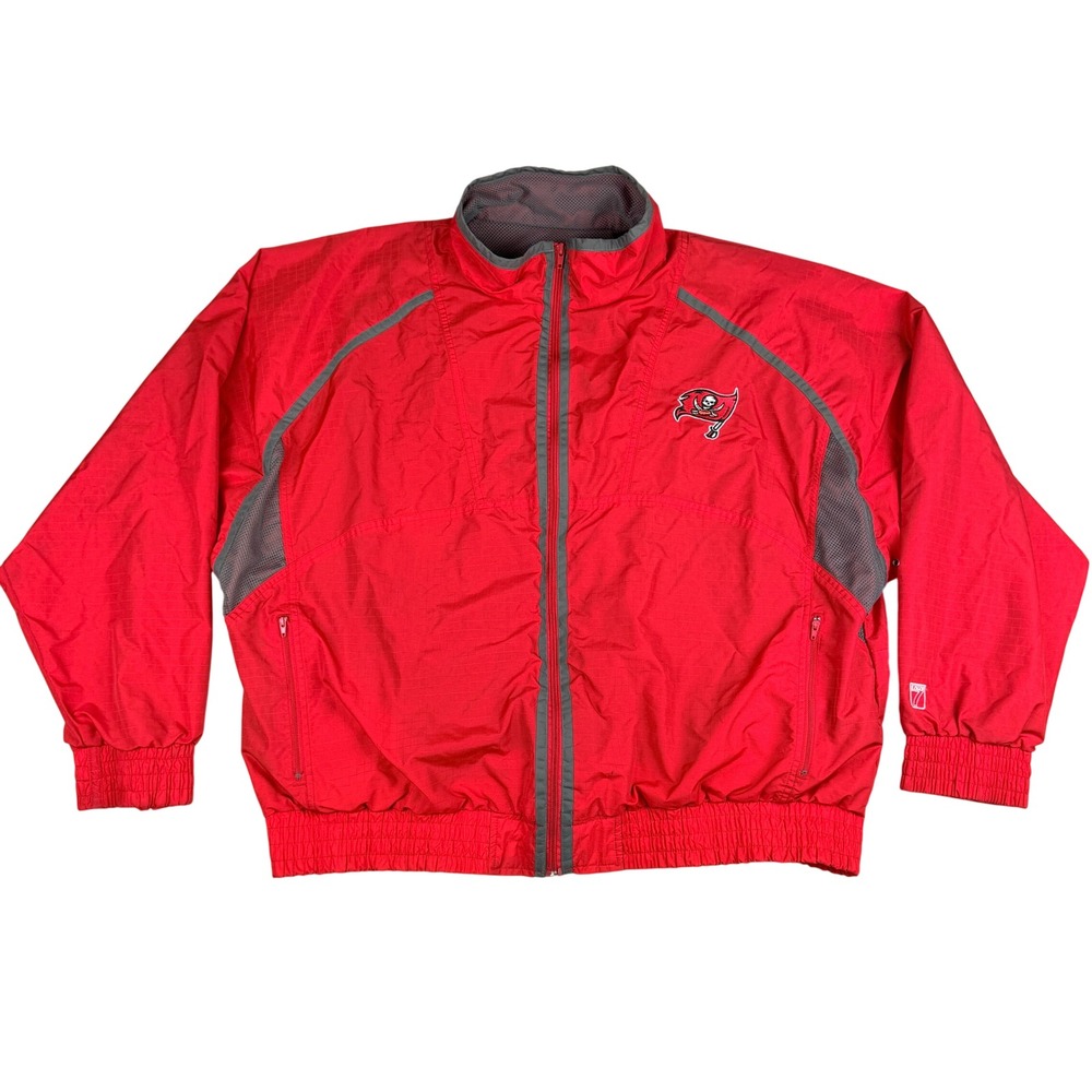 Vintage Logo 7 NFL Tampa Bay Buccaneers Windbreaker Jacket Mens XXL Red Y2K 90s